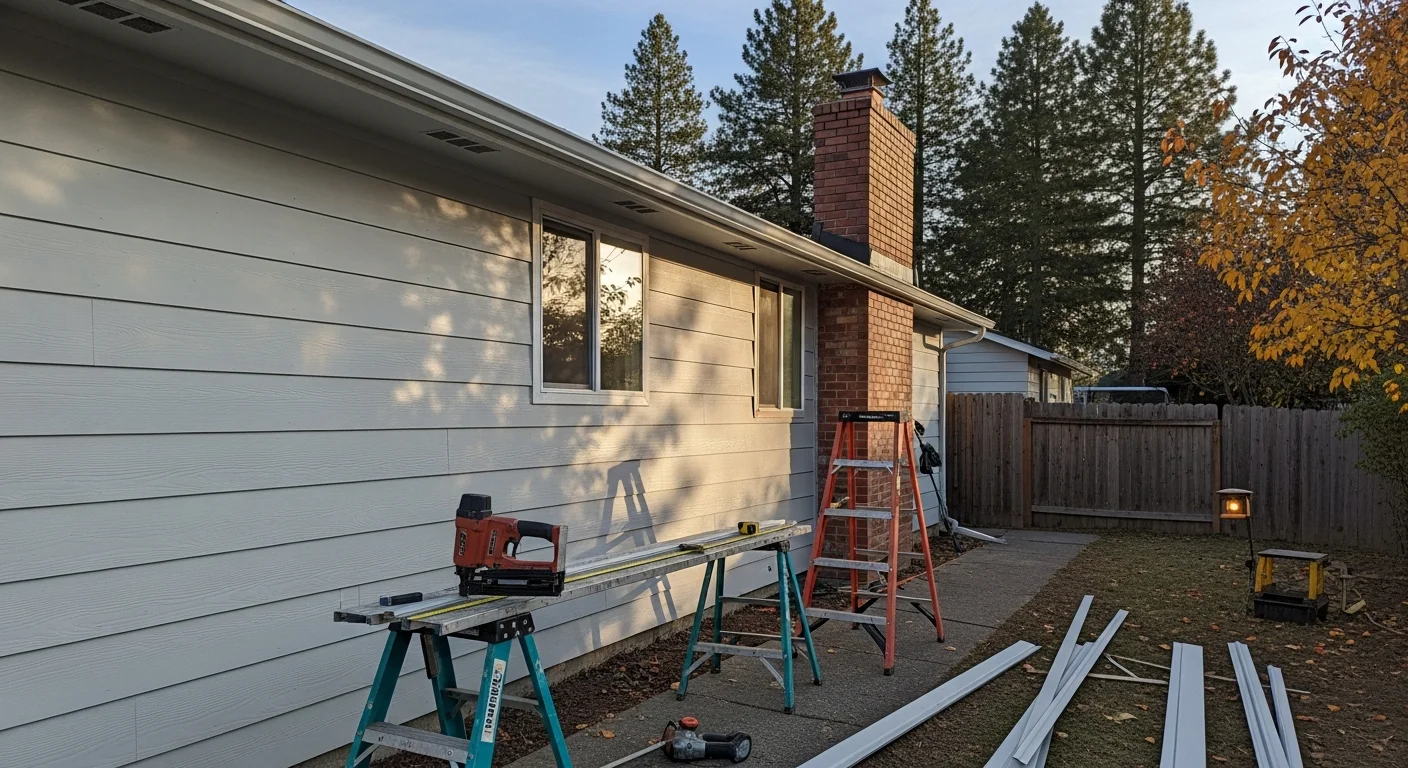 New siding installed on residential home exterior