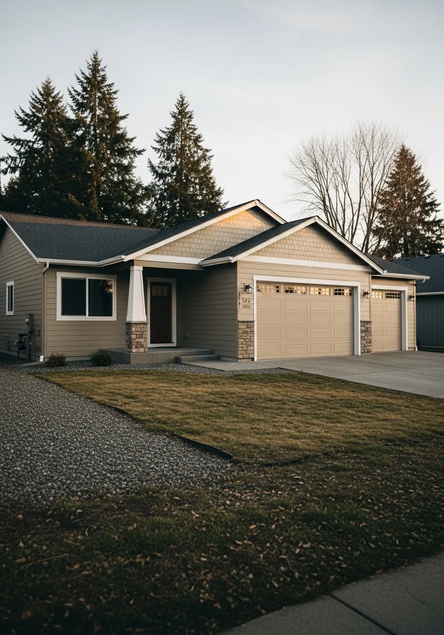 Residential property in Spokane County with professional exterior finishing and clear property context.